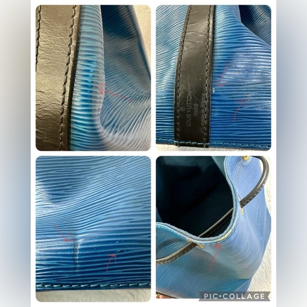 💙Vtg 90s LV Epi Leather Petit Noé Bucket Bag - Picture 15 of 16